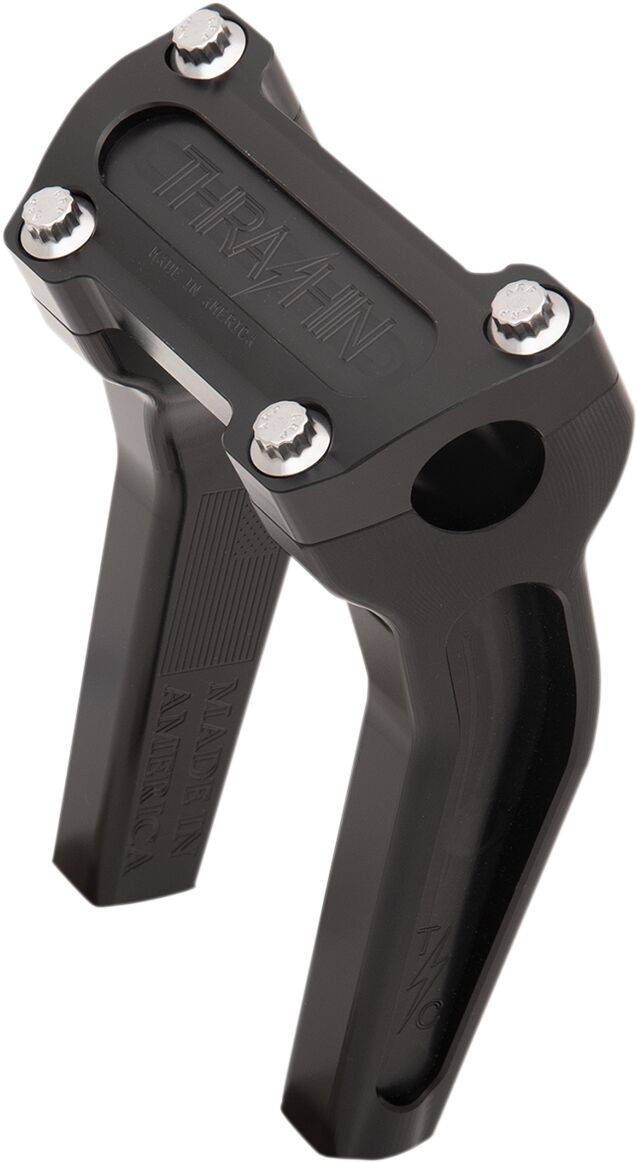 Thrashin' Supply Co. Handlebar Risers - Billet Aluminum, Pullback, Kit - Anodized / Black for Harley-Davidson Touring, Softail, Sportster & Dyna 1973-2025