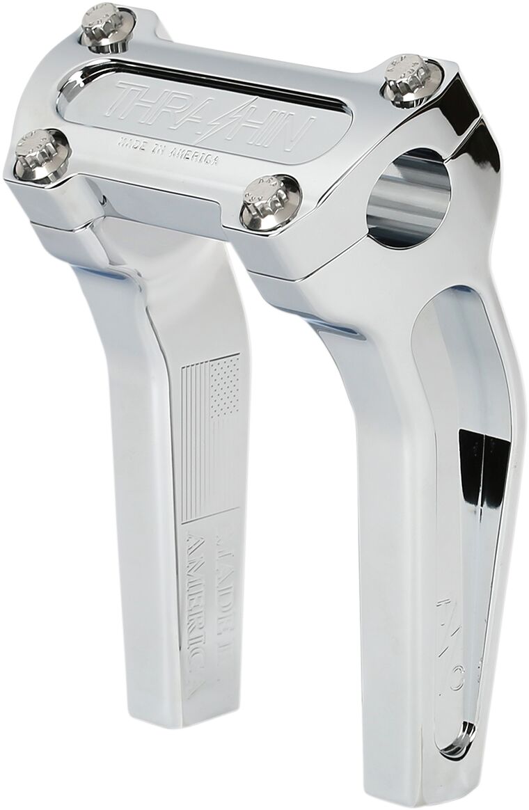 Thrashin' Supply Co. Handlebar Risers - Kit, Pullback, Billet Aluminum - Chrome for Harley-Davidson Touring, Softail, Sportster & Dyna 1973-2025