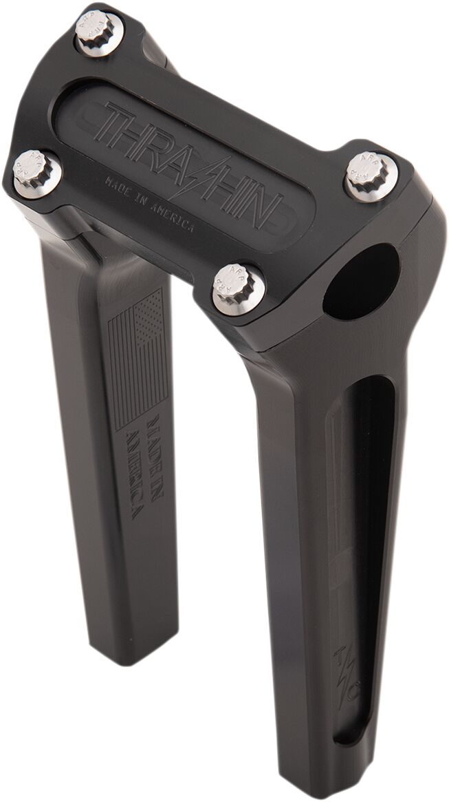 Thrashin' Supply Co. Handlebar Risers - Billet Aluminum, Kit, Straight - Anodized / Black for Harley-Davidson Touring, Softail, Sportster & Dyna 1973-2025