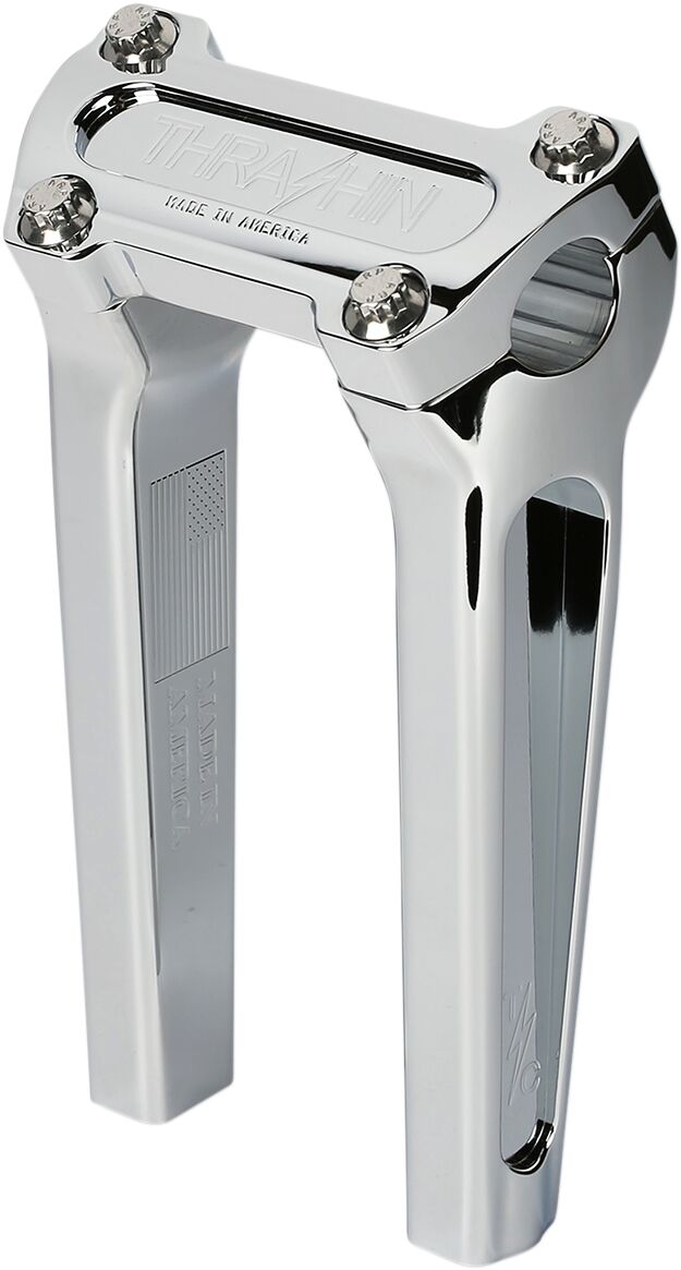 Thrashin' Supply Co. Handlebar Risers - Billet Aluminum, Straight, Kit - Chrome for Harley-Davidson Touring, Softail, Sportster & Dyna 1973-2025