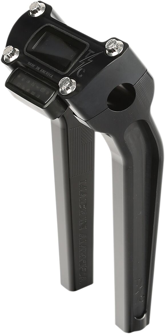 Thrashin' Supply Co. Handlebar Risers - Billet Aluminum, Gauge Mount /  Handlebar, Kit - Anodized / Black for Harley-Davidson Softail & FXR 2018-2025