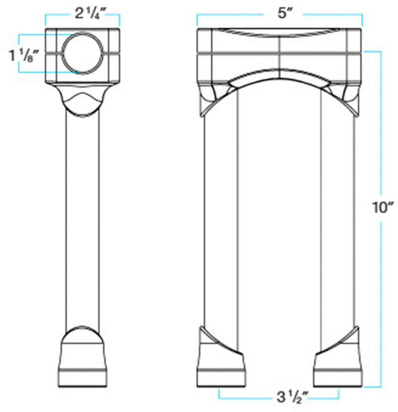 Biltwell Chrome 10 in. Oversized Murdock Handlebar Riser