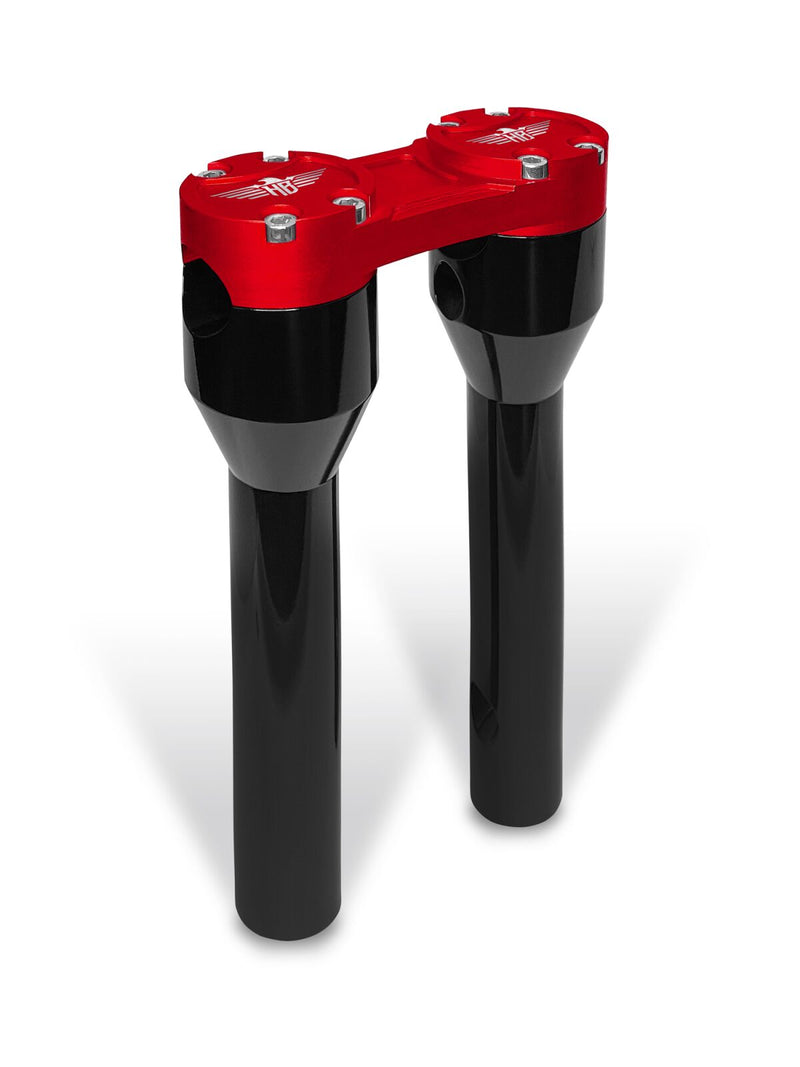 Heinz Bikes Clubstyle Straight Riser - Kit, Billet Aluminum - Black / Red for Harley-Davidson Softail, Sportster, Dyna & FXR 1970-2024