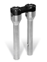 Heinz Bikes 12 Inch Clubstyle Straight Risers In Silver With Black Top Clamp For 1 Inch Handlebars