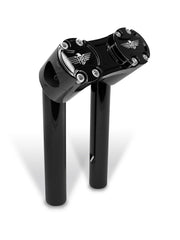 Heinz Bikes 6 Inch Clubstyle Pullback Risers In Black With Black Top Clamp For 1 Inch Handlebars