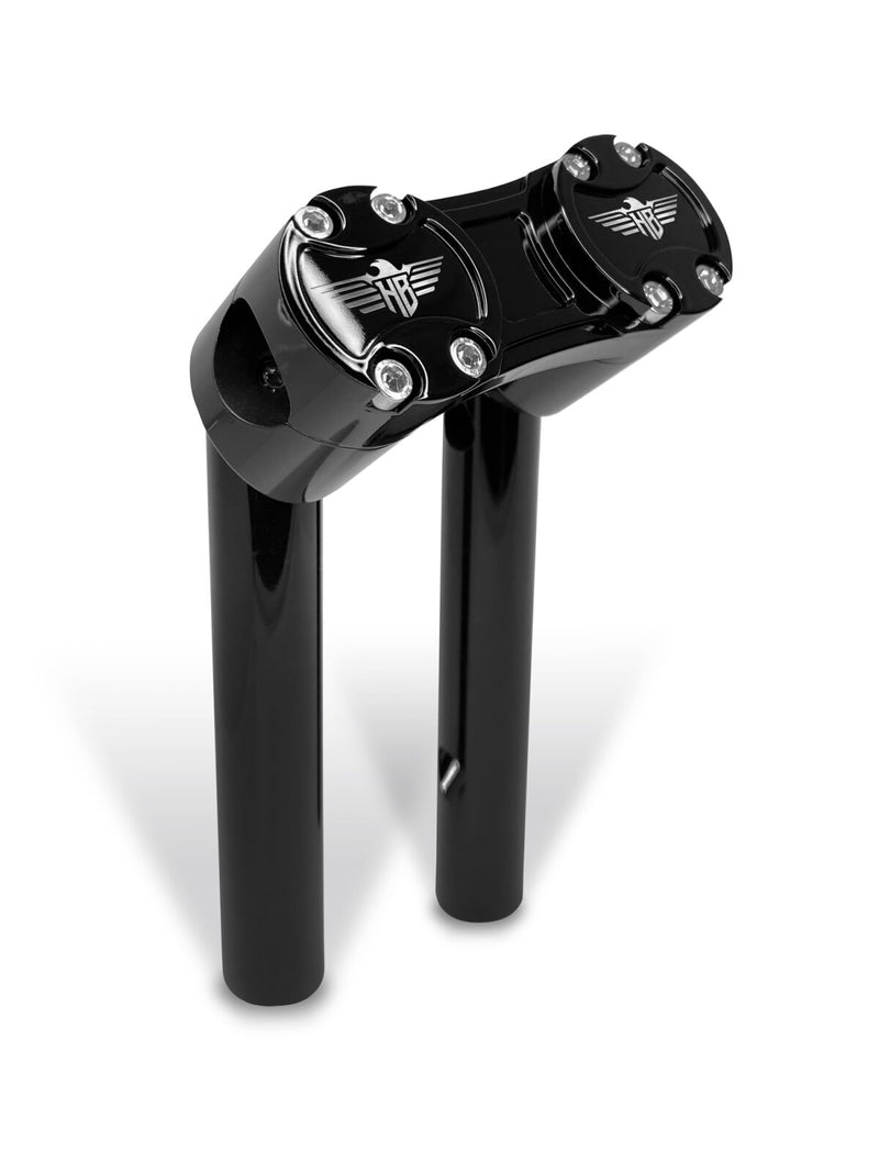 Heinz Bikes Clubstyle Pullback Riser - Billet Aluminum, Kit - Black for Harley-Davidson Softail, Sportster, Dyna & FXR 1970-2024