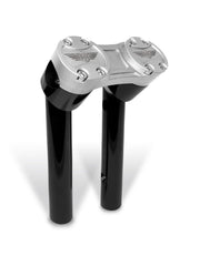 Heinz Bikes 6 Inch Clubstyle Pullback Risers In Black With Silver Top Clamp For 1 Inch Handlebars