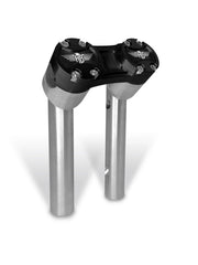 Heinz Bikes 6 Inch Clubstyle Pullback Risers In Silver With Black Top Clamp For 1 Inch Handlebars