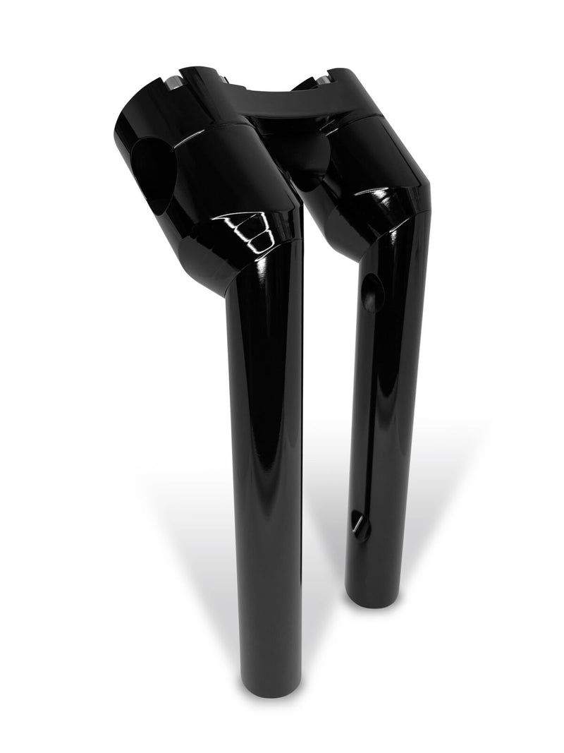 Heinz Bikes 10 Inch Clubstyle Pullback Risers In Black With Black Top Clamp For 1 Inch Handlebars
