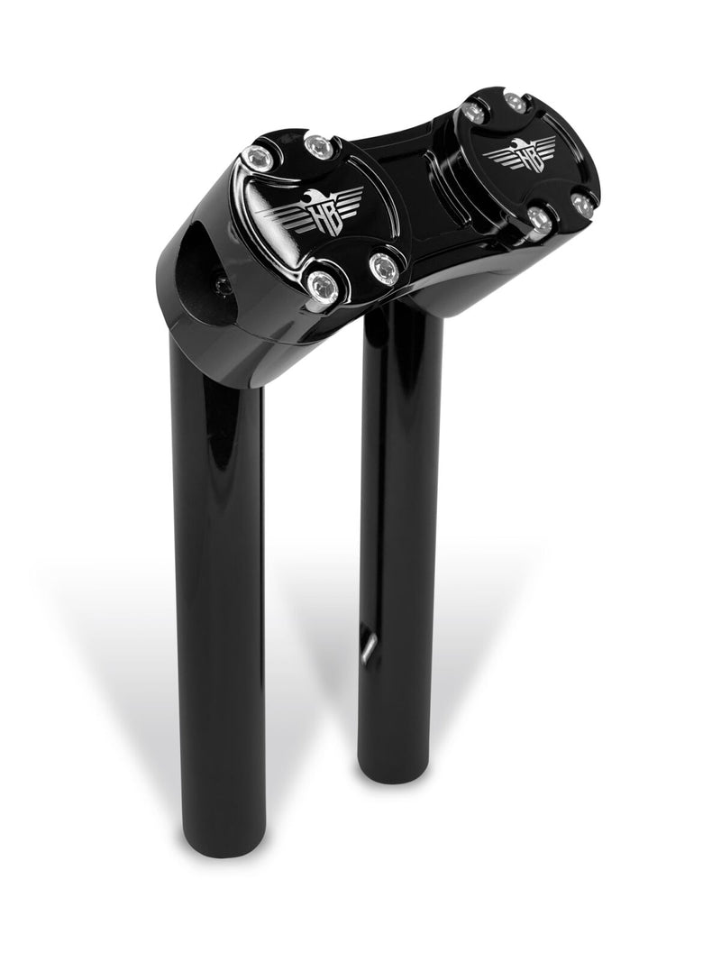 Heinz Bikes Clubstyle Pullback Riser - Kit, Billet Aluminum - Black for Harley-Davidson Softail, Sportster, Dyna & FXR 1970-2024