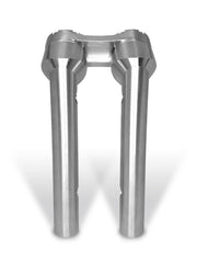 Heinz Bikes 10 Inch Clubstyle Pullback Risers In Silver With Silver Top Clamp For 1 1/4 Inch Handlebars