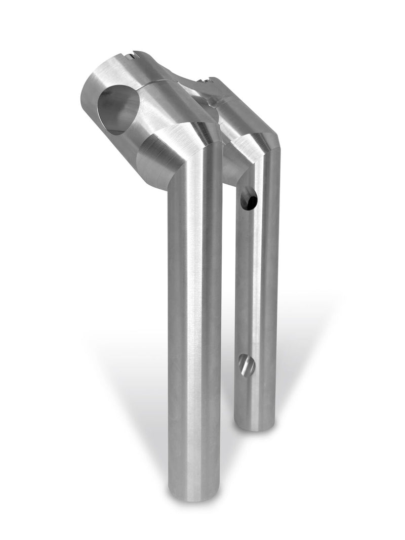 Heinz Bikes 10 Inch Clubstyle Pullback Risers In Silver With Silver Top Clamp For 1 1/4 Inch Handlebars