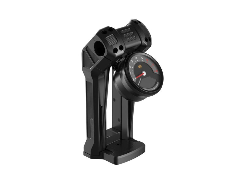 Rick's Motorcycles Clubstyle Riser Kit Pullback "S" round speedometer fixation below for 2018-2023, 2025 Harley-Davidson Black #S8-CSP070F-0