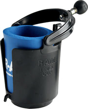 RAM Mounts Self-Leveling Cup Holder and Cozy with 1" Ball Black Flat Universal Drink Composite #RAM-B-132BU