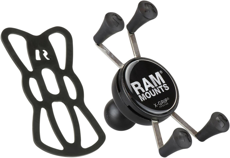 RAM Mounts X-Grip® IV Large Device Cradle Black Flat Phone Tablet Composite Stainless Steel Black| Flat| Polished #RAM-HOL-UN10BU