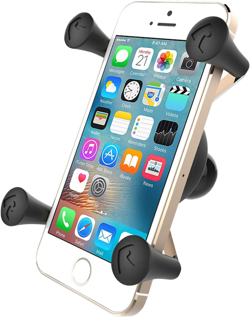 RAM Mounts X-Grip® IV Large Device Cradle Black Flat Phone Tablet Composite Stainless Steel Black| Flat| Polished #RAM-HOL-UN10BU