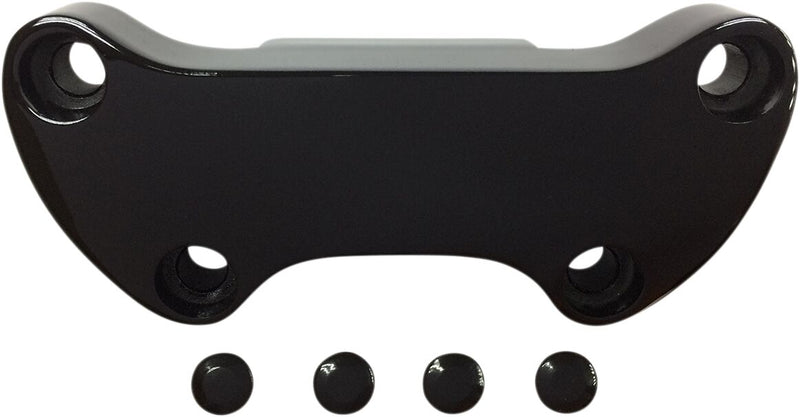Drag Specialties Handlebar Clamp - Skirt /  Smooth, Aluminum, Each - Black / Gloss for Harley-Davidson Softail, Sportster, Dyna & FXR 1972-2008