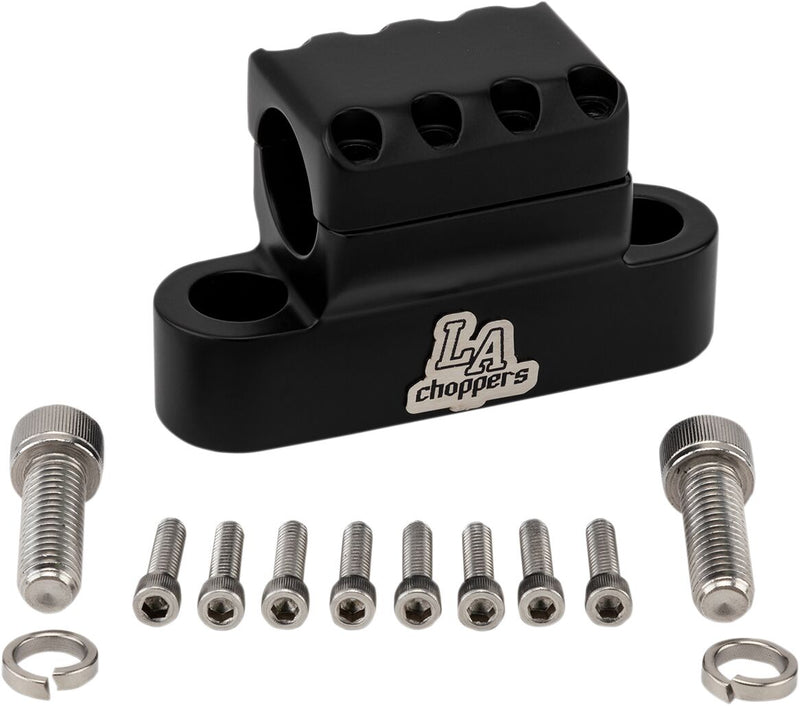 LA Choppers Kage Fighter Handlebar Clamp - Each, Billet Aluminum - Black / Flat