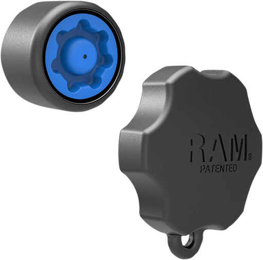 RAM Mounts Pin-Lock Security Knob Black Flat 1" Plastic