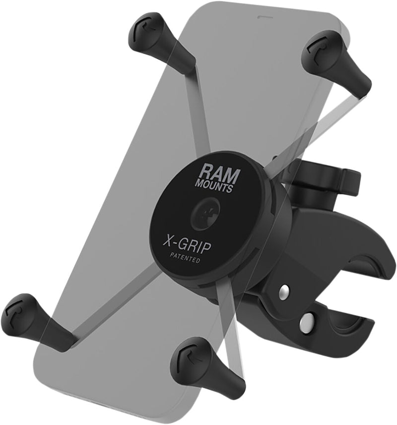 RAM Mounts X-Grip® Large Phone Mount with Low-Profile Tough-Claw™ Device Mount Black Composite Stainless Steel Kit #RAM-HOL-UN10-400-2U