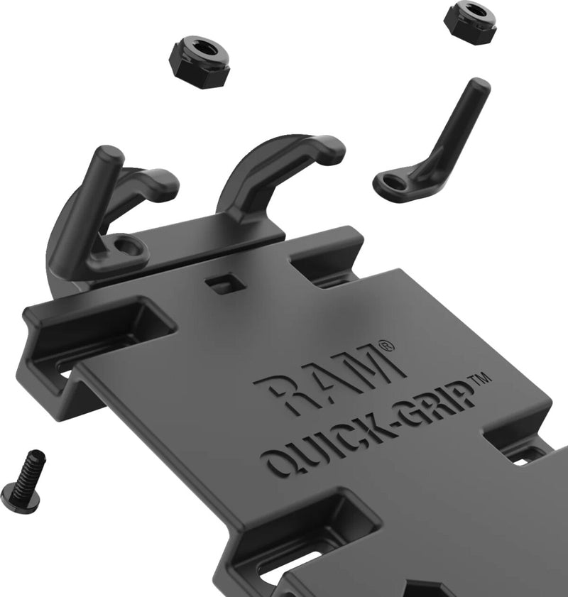 RAM Mounts Quick Grip™ Phone Holder with Ball Quick-Grip™ Vibe Safe™ Cradle Black Flat Anti-Vibration Universal Composite Each
