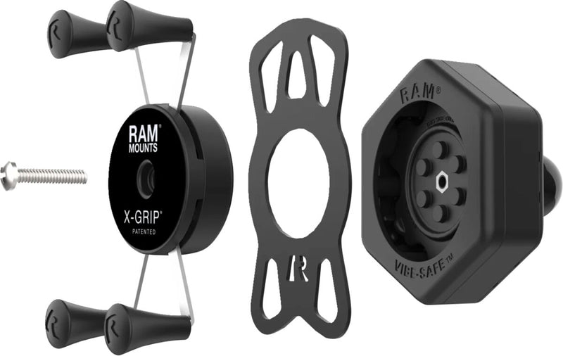 RAM Mounts X-Grip® Mount Kit Vibe Safe™ Cradle Black Powder-Coated Mounting Phone Aluminium #RAM-HOL-UN7B-462