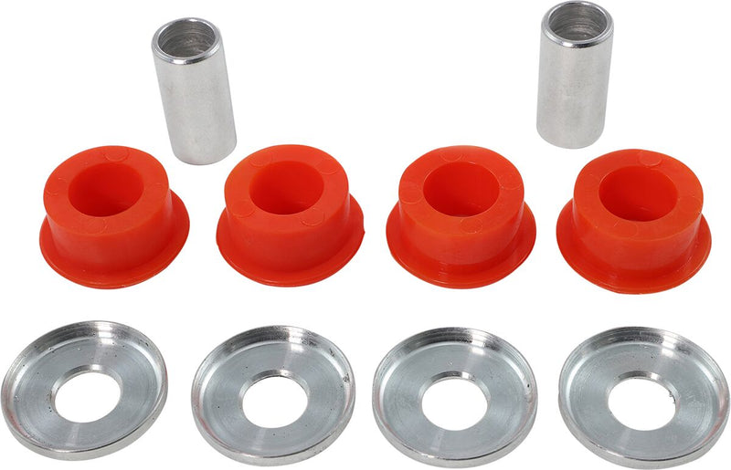 Alloy Art Heavy-duty Handlebar Riser Bushings - Set, Polyurethane - Flat / Polished / Red / Silver for Harley-Davidson Softail, Sportster, Dyna & FXR 1984-2017