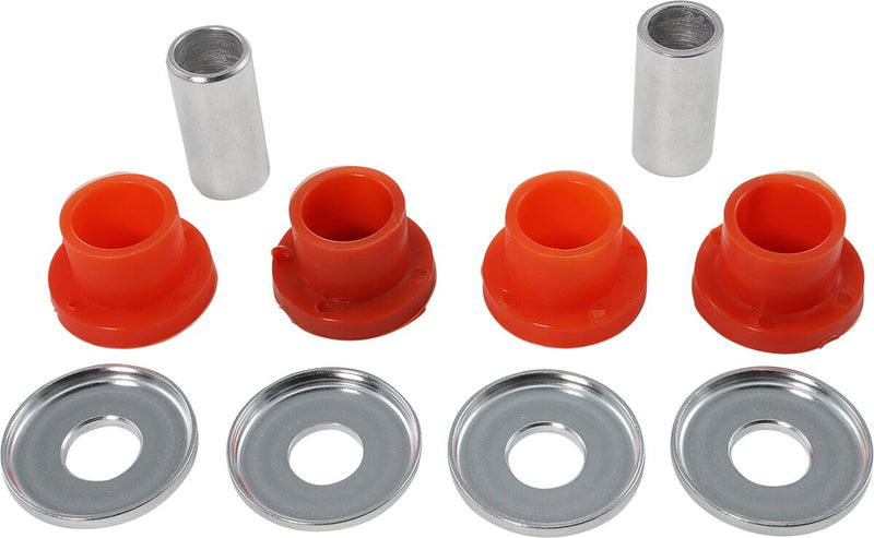 Alloy Art Heavy-duty Handlebar Riser Bushings - Polyurethane, Set - Flat / Polished / Red / Silver for Harley-Davidson Touring, Softail, Dyna & Trike 1983-2024