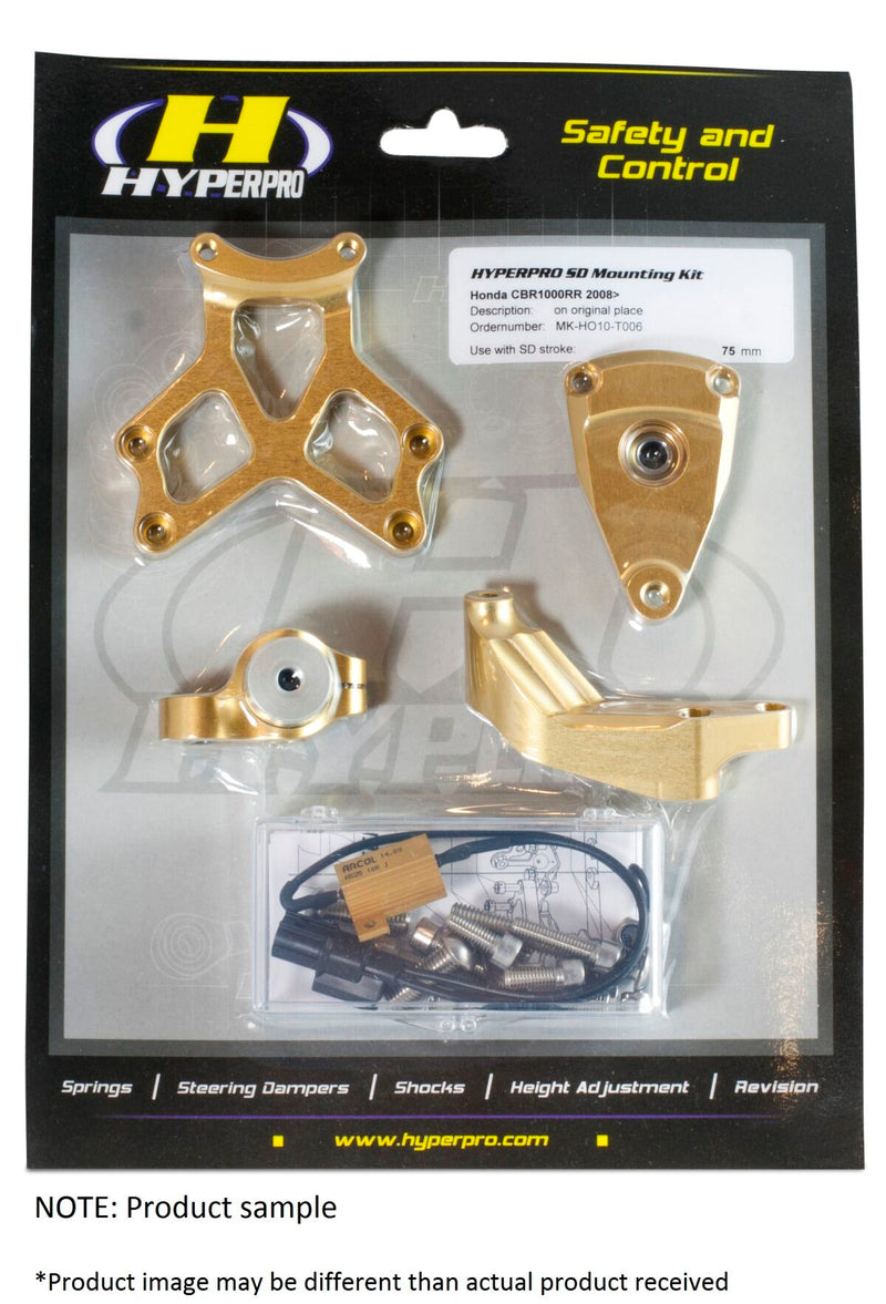 Hyperpro Steering Damper Mounting Kit for 2006-2015 YAMAHA Gold Aluminium #MK-YA10-T008