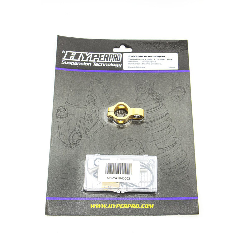 Hyperpro Steering Damper Mounting Kit for 2004-2008 YAMAHA YZF-R1 1000 Gold Aluminium #MK-YA10-O002