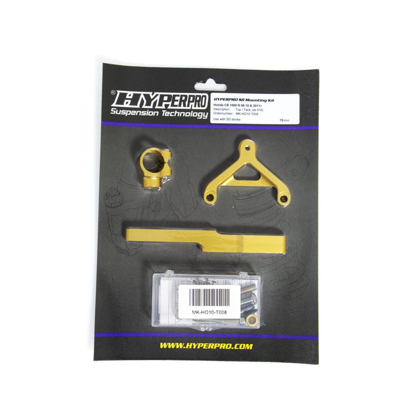 Hyperpro Steering Damper Mounting Kit for 2007-2021, 2023-2025 HONDA CBR 600 RR Gold Aluminium #MK-HO06-T008