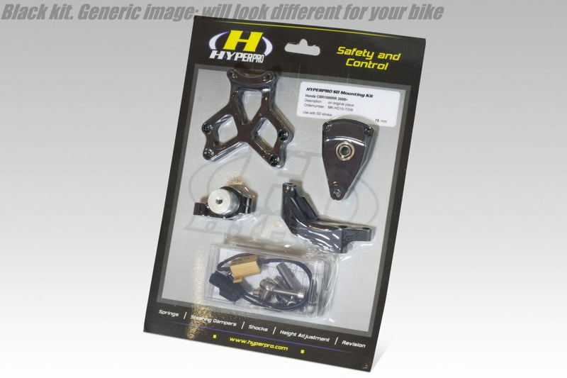 Hyperpro Steering Damper Mounting Kit for 2017-2019 TRIUMPH STREET TRIPLE 765 Black Aluminium #MK-TR07-B001-B