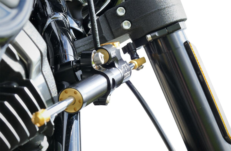 Hyperpro Steering Damper Mounting Kit for 2020-2024 Harley-Davidson FXLRS Black Aluminium #MK-HD18-S001-B
