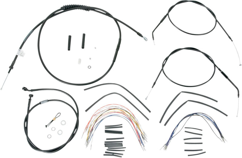 Burly Brand Complete Black Vinyl Handlebar Cable/line Kit for Ape Hangers - Each, Alternate Length /  Braided, Brake Line /  Clutch Line /  Thrott for Harley-Davidson Sportster 199