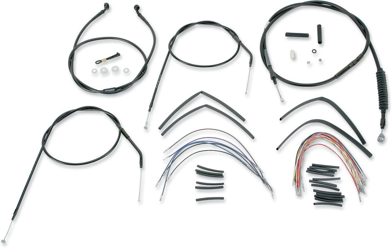 Burly Brand Complete Black Vinyl Handlebar Cable/line Kit for Ape Hangers - Brake Line /  Clutch Line /  Throttle Cable /  Wiring Extension, Each for Harley-Davidson Sportster 1997
