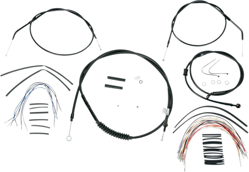Burly Brand Complete Black Vinyl Handlebar Cable/line Kit for Ape Hangers - Alternate Length /  Braided, Each, Brake Line /  Clutch Line /  Thrott for Harley-Davidson Sportster 200