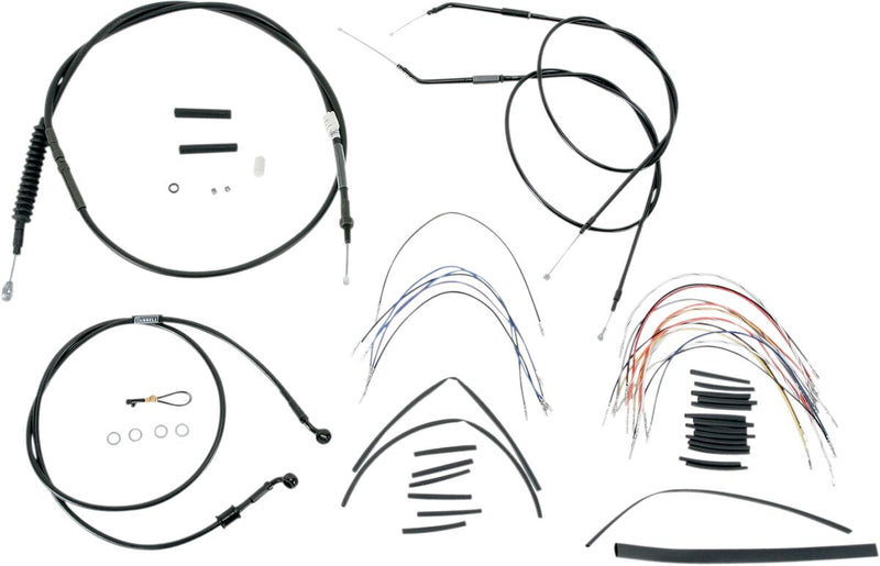 Burly Brand Complete Black Vinyl Handlebar Cable/line Kit for Ape Hangers - Alternate Length /  Braided, Each, Brake Line /  Clutch Line /  Thrott for Harley-Davidson Sportster 200