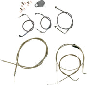 Standard Stainless Braided Handlebar Cable/Brake Line Kit Classic, Touring Clear-Coated| Natural #LA-8006KT-19