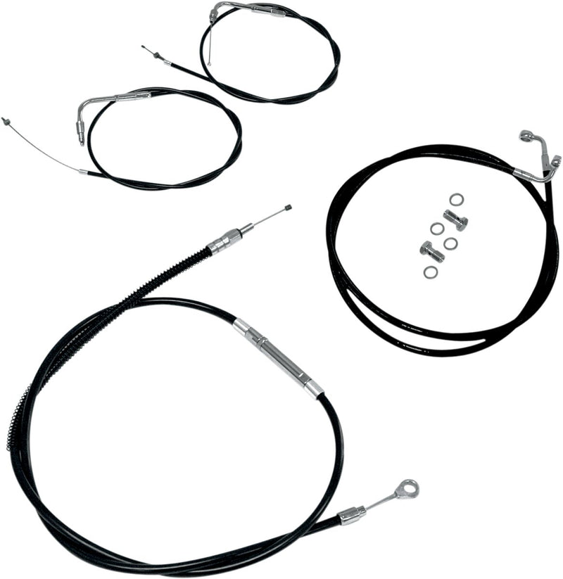 Standard Black Vinyl Braided Handlebar Cable/Brake Line Kit Softail Natural #LA-8100KT-16B
