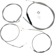 Standard Stainless Braided Handlebar Cable/Brake Line Kit Sportster Clear-Coated| Natural #LA-8310KT-08