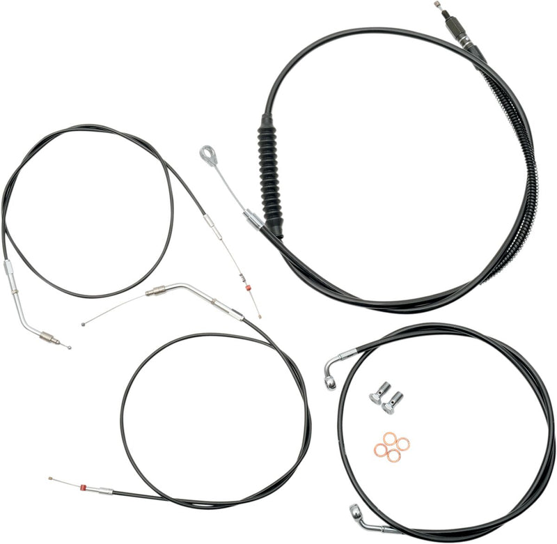 Standard Black Vinyl Braided Handlebar Cable/Brake Line Kit
