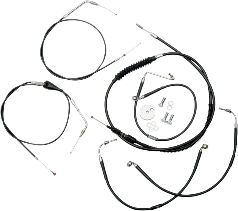 Standard Black Vinyl Braided Handlebar Cable/Brake Line Kit Classic, Touring Natural #LA-8006KT-16B