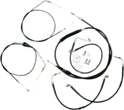 Standard Black Vinyl Braided Handlebar Cable/Brake Line Kit Classic, Touring Natural #LA-8005KT-19B
