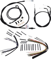 Burly Brand 14 Inch Apehanger Cable/Line Kit in Black For 2007-2010 FLST Without ABS Models