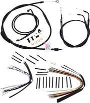 Burly Brand 14 Inch Apehanger Cable/Line Kit in Black For 2007-2010 FLST Without ABS Models