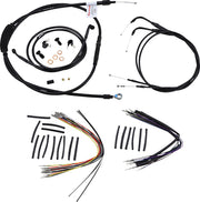 Burly Brand 14 Inch Apehanger Cable/Line Kit in Black For 2000-2006 FXST/B/D Without ABS Models
