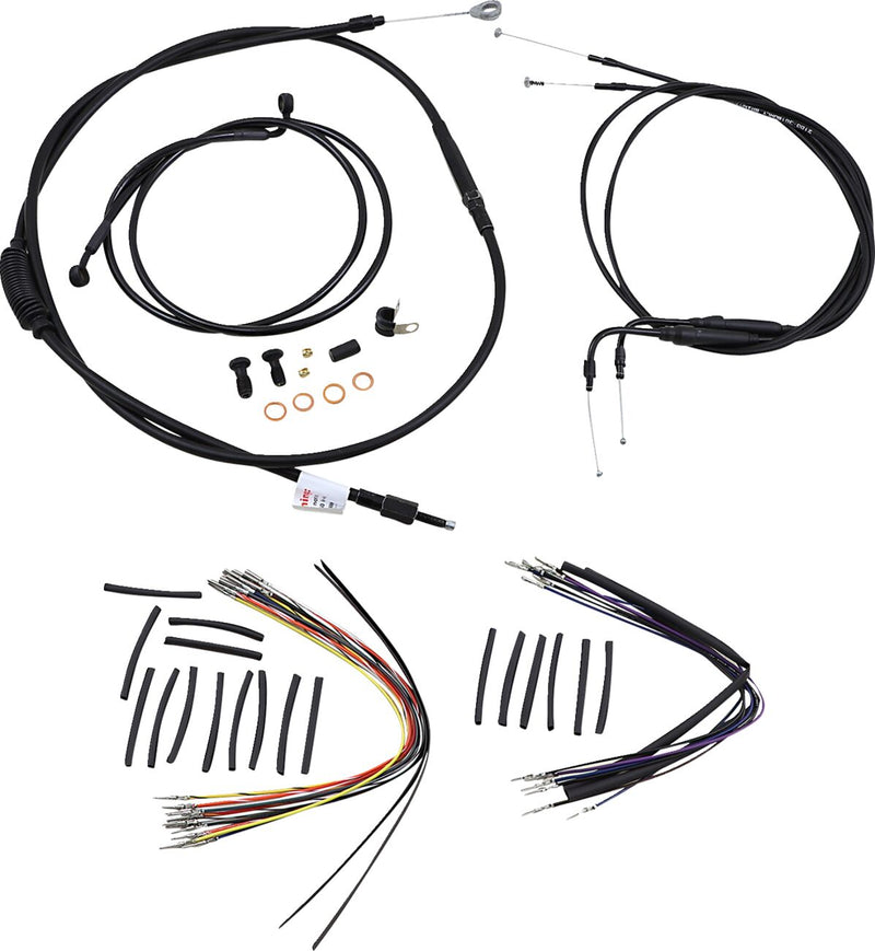 Burly Brand 16 Inch Apehanger Cable/Line Kit in Black For 2000-2006 FLST Without ABS Models