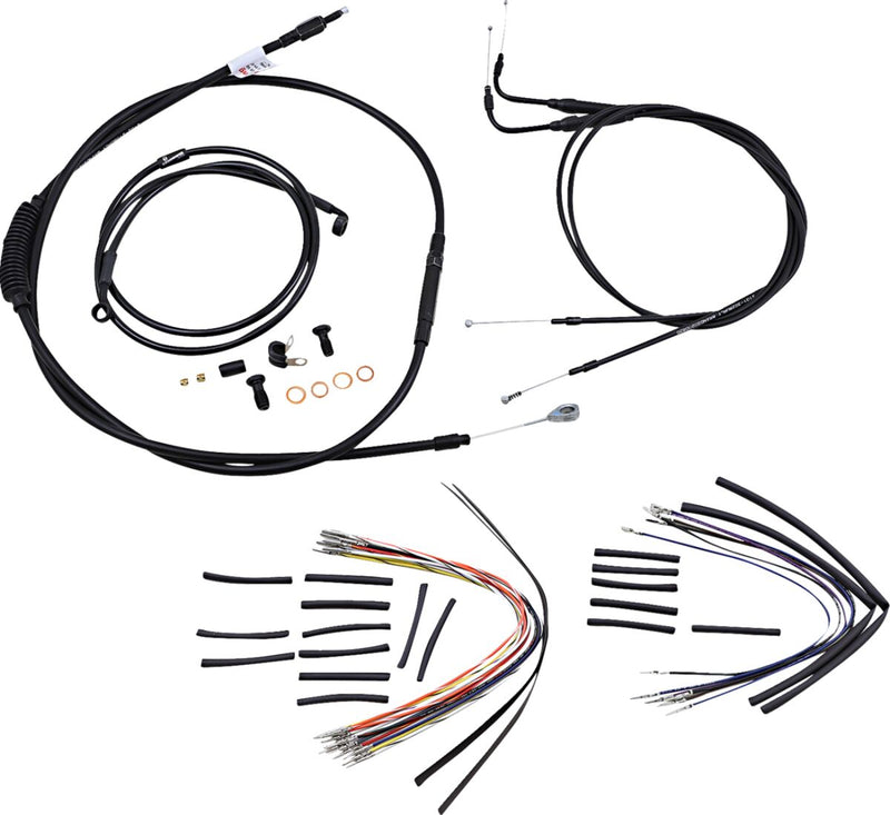 Burly Brand 18 Inch Apehanger Cable/Line Kit in Black For 2000-2006 FLST Without ABS Models