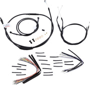 Burly Brand 16 Inch Apehanger Cable/Line Kit in Black For 1996-2005 Dyna Without ABS Models