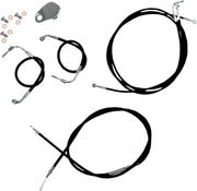 Standard Black Vinyl Braided Handlebar Cable/Brake Line Kit Touring Natural #LA-8050KT-19B